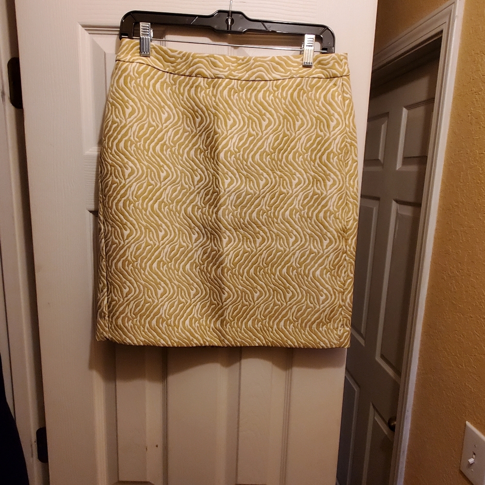 Banana Republic Yellow Patterned Mini Skirt